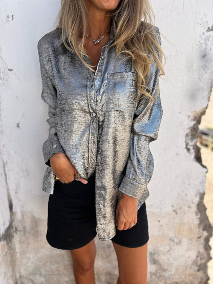 Quinn™ | Metallische Bluse